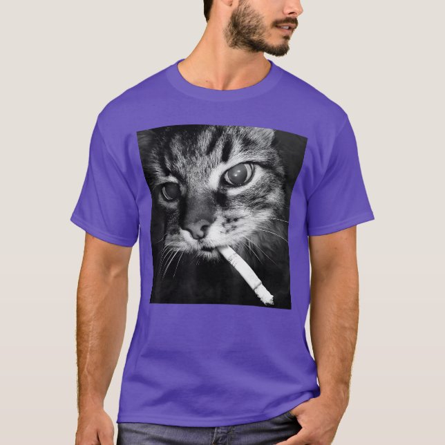 Cigarette Kitten Funny Smoking Cat Meme Stupid Bra T-Shirt (Front)
