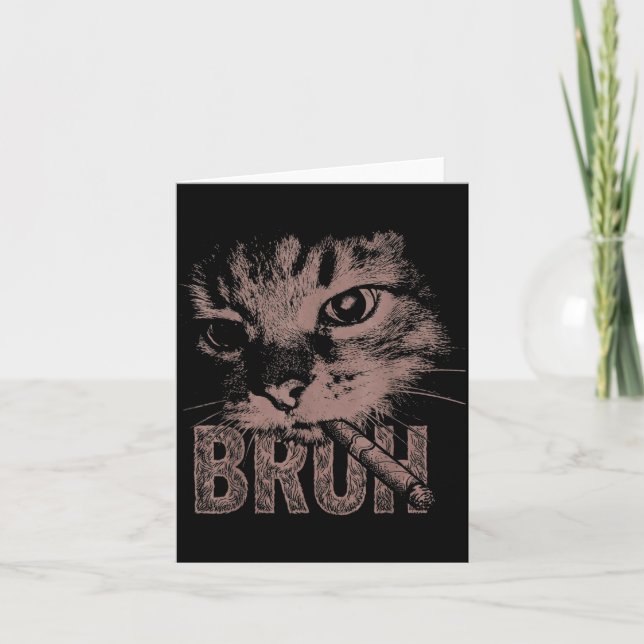 Cigarette kitten funny smoking cat meme stupid card (Front)