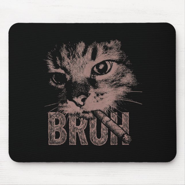 Cigarette kitten funny smoking cat meme stupid mouse mat (Front)