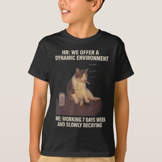 Cigarette Kitten Funny Smoking Cat Meme Work-life  T-Shirt (Front)