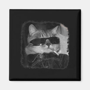 Cigarette Kitten Gang Cat Smoking Cigarette Funny  Magnet