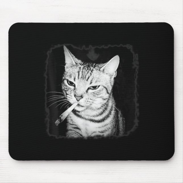 Cigarette Kitten Gang Cat Smoking Cigarette Funny  Mouse Mat (Front)