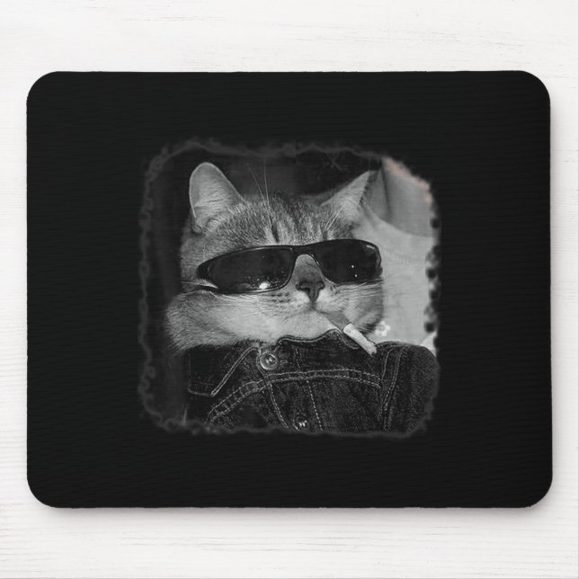 Cigarette Kitten Gang Cat Smoking Cigarette Funny  Mouse Mat (Front)
