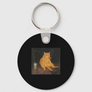 Cigarette Kitten Gen Z Joke Smoking Cat Meme Stud  Key Ring