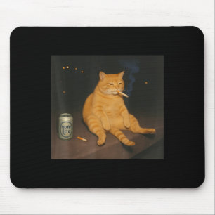 Cigarette Kitten Gen Z Joke Smoking Cat Meme Stud  Mouse Mat