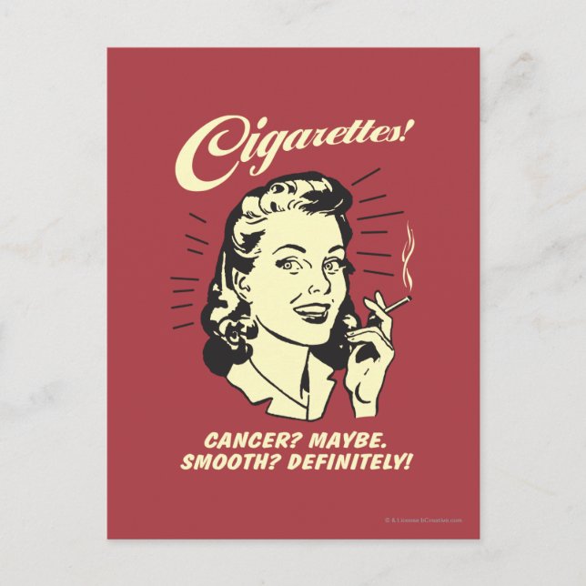 Cigarettes: Cancer Maybe Smooth Def. Postcard (Front)