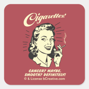 Cigarettes: Cancer Maybe Smooth Def. Square Sticker