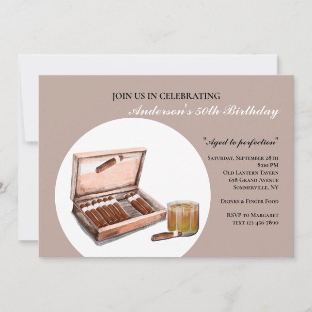 Cigars and Brandy Invitation (Front)