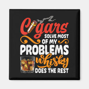 Cigars And Whiskey Lover Funny Drinking Quote Grap Magnet
