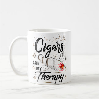 Cigars Are My Therapy Cigars s For Men Dad Baseb Coffee Mug