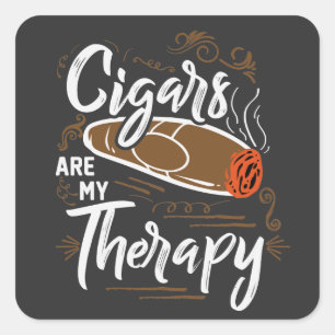 Cigars are my Therapy Quote Sticker