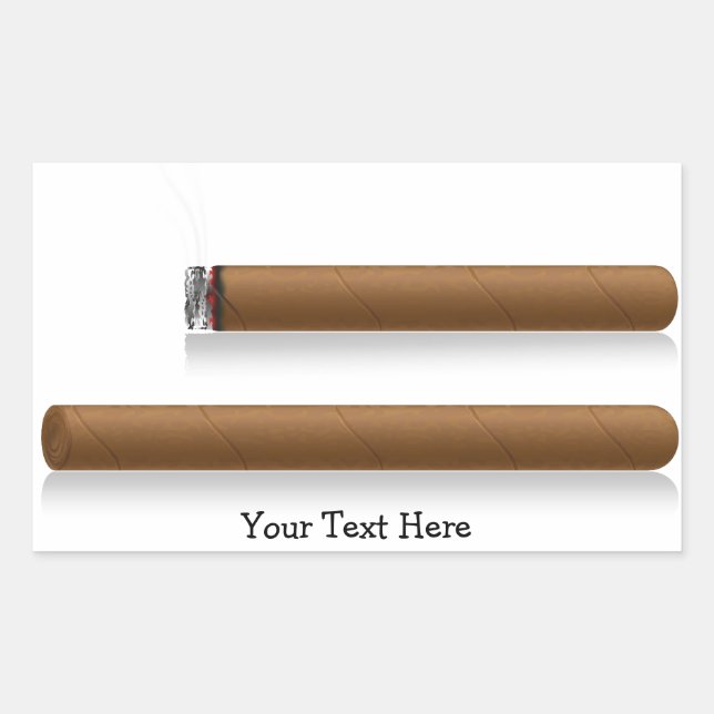 Cigars (personalised) rectangular sticker (Front)