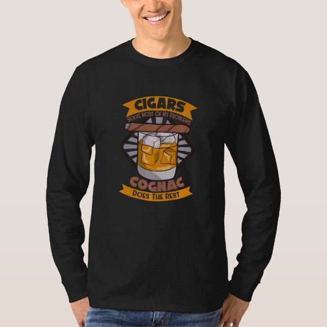 Cigars Solve Most Of My Problems Cognac T-Shirt (Front)