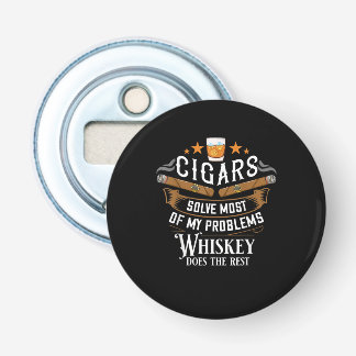 Cigars Solve Most Of My Problems Whiskey Bottle Opener