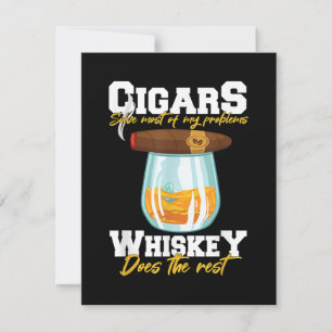 Cigars Solve Most Of My Problems Whiskey Thank You Card