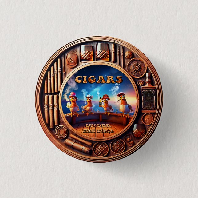 Cigars Under the stars 3 Cm Round Badge (Front)