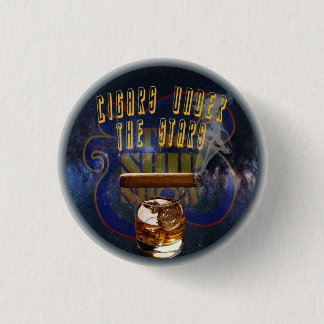 CIGARS UNDER THE STARS 3 CM ROUND BADGE