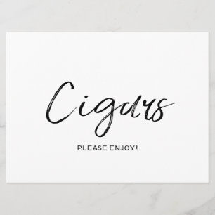 "Cigars" Wedding Sign Stylish Hand Lettered Invitation