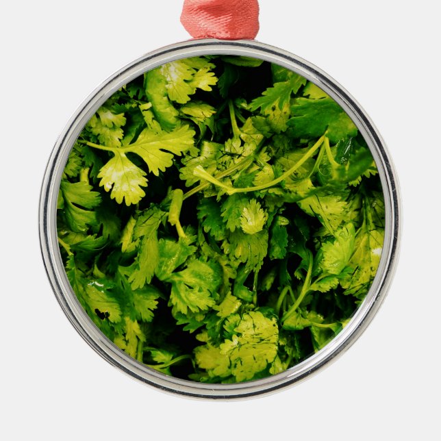 Cilantro / Coriander Leaves Metal Tree Decoration (Front)