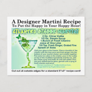 Cilantro Ginger Martini Recipe Postcard