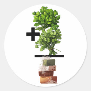 Cilantro Math – Funny Anti-Cilantro Classic Round Sticker