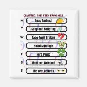 Cilantro – The Week from Hell Funny Anti-Cilantro Magnet