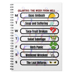 Cilantro – The Week from Hell Funny Anti-Cilantro Notebook