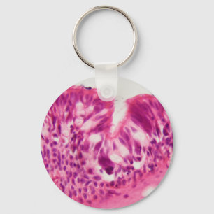 Ciliated epithelium under the microscope. key ring