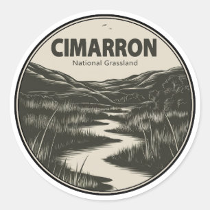 Cimarron National Grassland Kansas Stream Classic Round Sticker