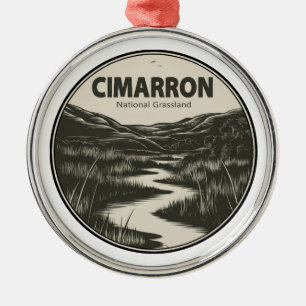 Cimarron National Grassland Kansas Stream Metal Tree Decoration