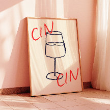 Cin Cin Art Print | Bar/Kitchen Decor Poster