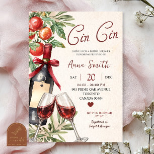 Cin Cin Wine Wine Bridal Shower Invitation