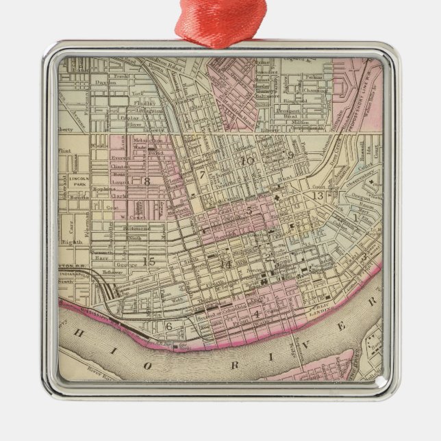 Cincinnati 2 metal tree decoration (Front)