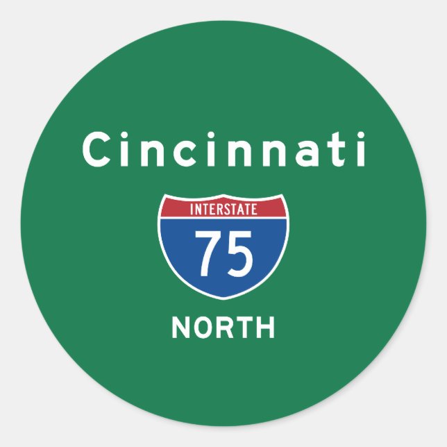 Cincinnati 75 classic round sticker (Front)
