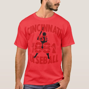 Cincinnati Baseball Est 1881 Baseball Batter Vinta T-Shirt