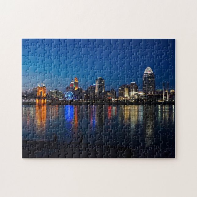 Cincinnati by Night Jigsaw Puzzle (Horizontal)