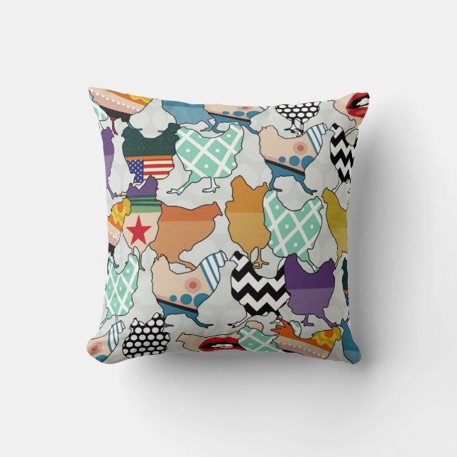 Cincinnati Chickens silver spot Cushion (Front)