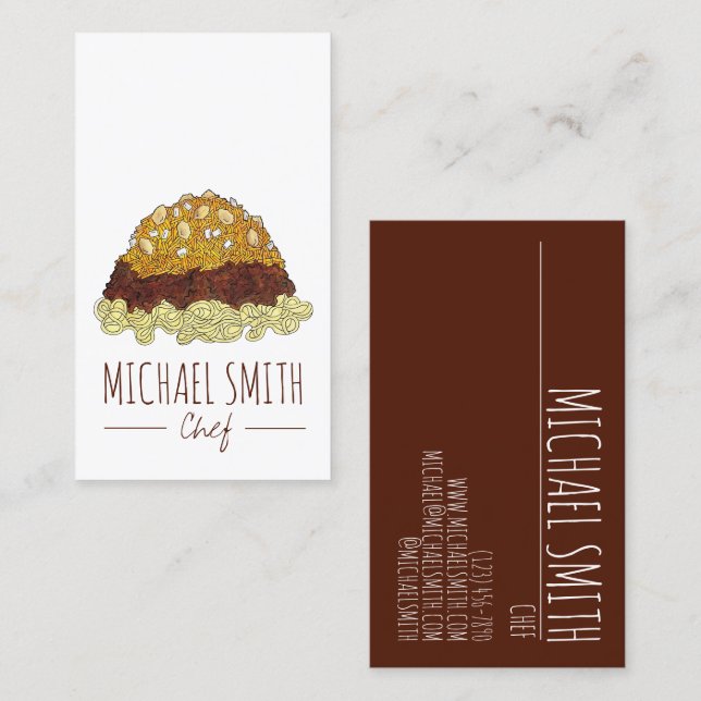 Cincinnati Chilli Ohio OH Spaghetti Chilli Food Business Card (Front/Back)