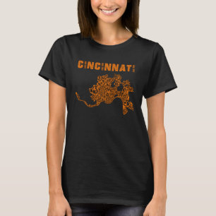 Cincinnati City Cincy Orange Map Ohio Travel Souve T-Shirt
