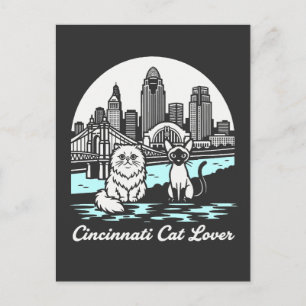 Cincinnati City Ohio Cat Lover Postcard