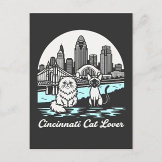 Cincinnati City Ohio Cat Lover Postcard