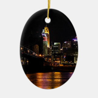 Cincinnati Cityscape Ceramic Tree Decoration