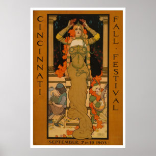 Cincinnati fall festival Art Nouveau Poster