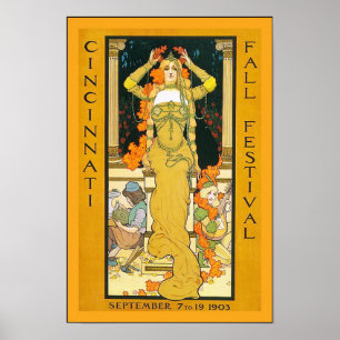 Cincinnati Fall Festival ~ Vintage Travel Poster