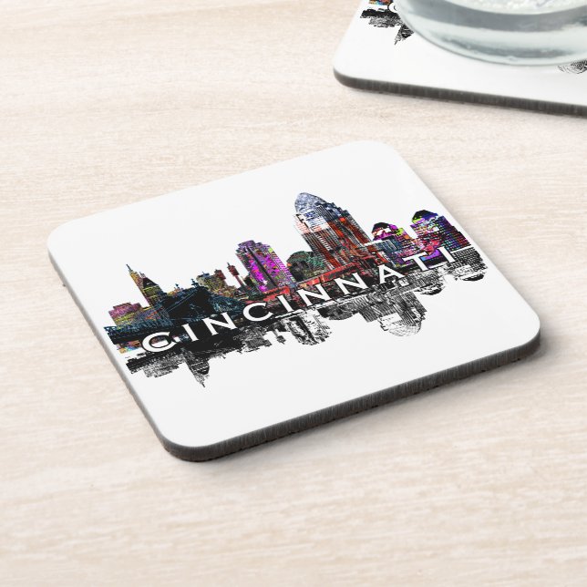Cincinnati in graffiti  Beverage Coaster (Left Side)