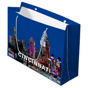 Cincinnati in graffiti large gift bag