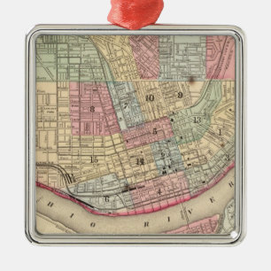 Cincinnati Map by Mitchell Metal Tree Decoration