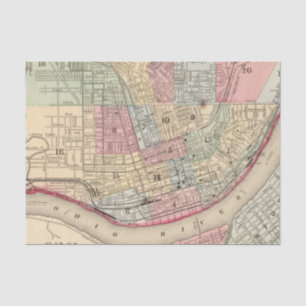 Cincinnati Map by Mitchell Tissue Paper