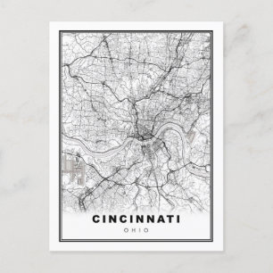 Cincinnati Map Holiday Postcard