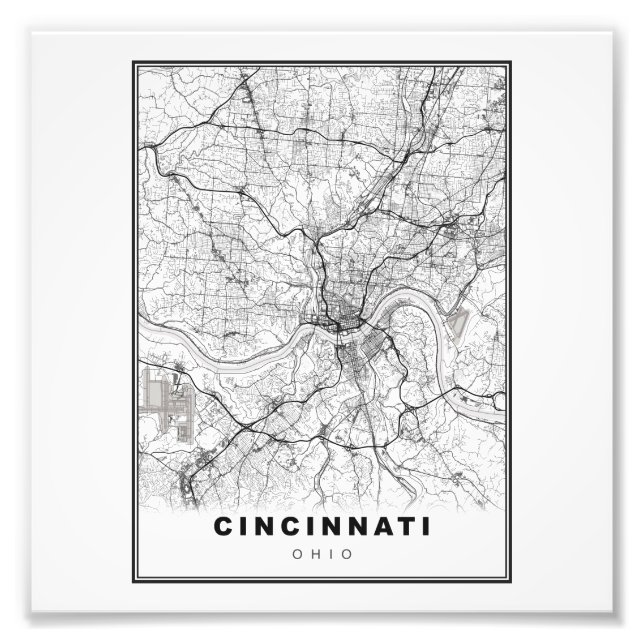 Cincinnati Map Photo Print (Front)
